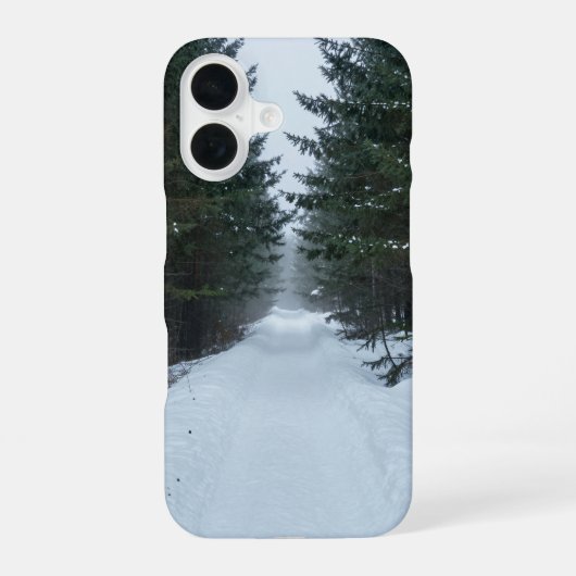 Snowy Forest Path Winter Phone Case iPhone 16ケース (裏面)