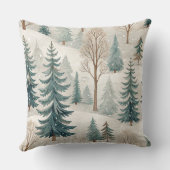 Snowy Forest Pattern – Peaceful Winter Landscape クッション (裏面)