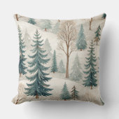 Snowy Forest Pattern – Peaceful Winter Landscape クッション (正面)