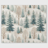 Snowy Forest Pattern – Peaceful Winter Landscape ラッピングペーパー (フラット)