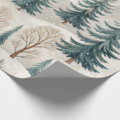 Snowy Forest Pattern – Peaceful Winter Landscape ラッピングペーパー (角)