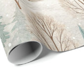 Snowy Forest Pattern – Peaceful Winter Landscape ラッピングペーパー (ロールコーナー)