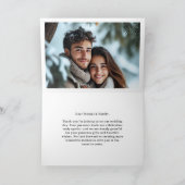 Snowy Forest Pine Mountain Winter Wedding Folded サンキューカード (内部)