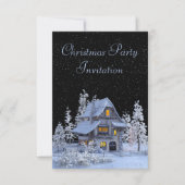 Snowy Forest Scenery Christmas Party 招待状 (正面)