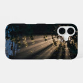 Snowy Forest Sun Rays Winter Phone Case iPhone 16ケース (裏面横)