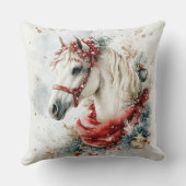 Snowy Forest Winter Horse クッション (裏面)