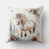 Snowy Forest Winter Horse クッション (正面)