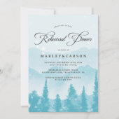 Snowy Forest Winter Wedding Rehearsal Dinner 招待状 (正面)