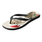 Snowy Forest Winter Woodland Christmas Bunny Bird  ビーチサンダル (アングル)