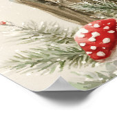 Snowy Forest Winter Woodland Christmas Bunny Bird  ポスター (角)