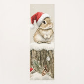 Snowy Forest Winter Woodland Christmas Bunny Bird  ヨガマット (正面)