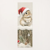 Snowy Forest Winter Woodland Christmas Bunny Bird  ヨガマット (裏面)