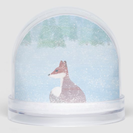 Snowy Fox Winter Wonderland Snow Globe (正面)