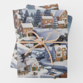 Snowy Gingerbread Village Christmas ラッピングペーパーシート (インサイチュ)