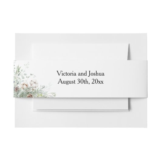 Snowy Greenery 招待状ベリーバンド (正面例)