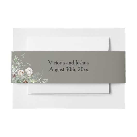 Snowy Greenery 招待状ベリーバンド (正面例)