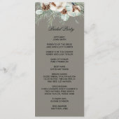 Snowy Greenery floral double side program card  プログラム (裏面)