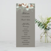 Snowy Greenery floral double side program card  プログラム (スタンド正面)