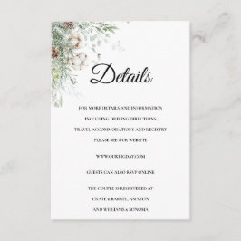 Snowy Greenery floral Enclosure Card Details エンクロージャーカード