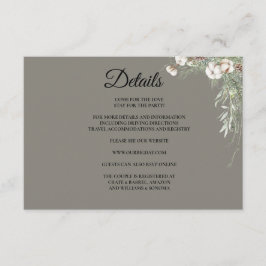 Snowy Greenery Florals Enclosure Card Details エンクロージャーカード