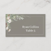 Snowy Greenery Place Cards プレイスカード (裏面)