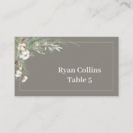 Snowy Greenery Place Cards プレイスカード