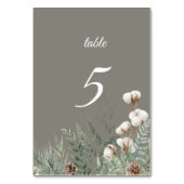 Snowy Greenery Table Number Card テーブルナンバー (裏面)