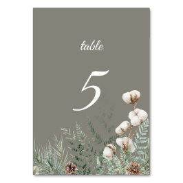 Snowy Greenery Table Number Card テーブルナンバー