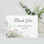 Snowy Greenery Thank You card サンキューカード (スタンド正面)