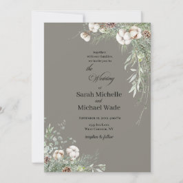 Snowy Greenery Wedding Invitation 招待状