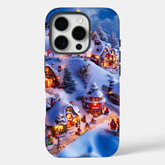 Snowy Hills Whimsical Christmas Village Case-Mate iPhoneケース (裏面)