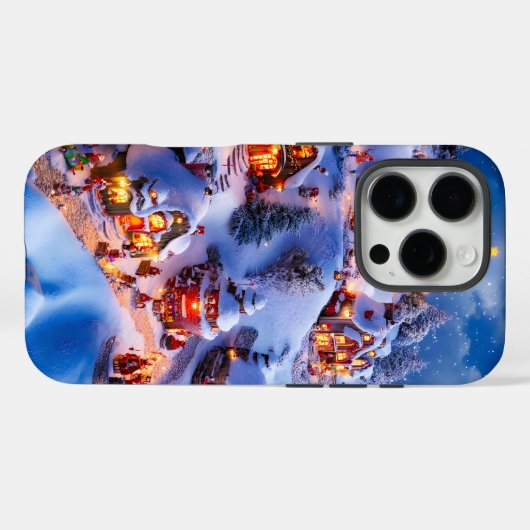 Snowy Hills Whimsical Christmas Village Case-Mate iPhoneケース (裏面 (横))