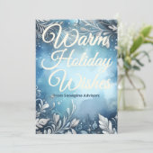 Snowy Holiday Card | カスタム企業メッセージ シーズンカード (スタンド正面)