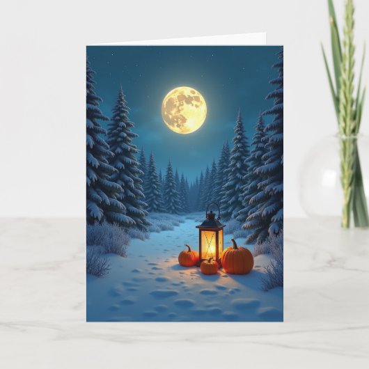 Snowy Holiday Glow Pumpkins カード (正面)