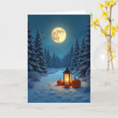 Snowy Holiday Glow Pumpkins カード (黄色い花)