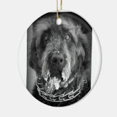 Snowy Labradoodle セラミックオーナメント (左)