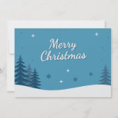 Snowy Landscape & Fir Trees - Blue Merry Christmas シーズンカード (正面)