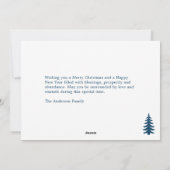 Snowy Landscape & Fir Trees - Blue Merry Christmas シーズンカード (裏面)