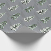 Snowy Long Shadows Winter Woodland Trees ラッピングペーパー (角)