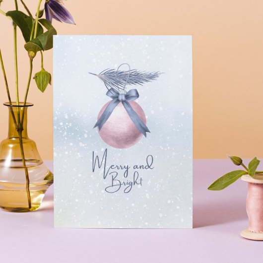 Snowy Merry And Bright Christmas Poem Non Photo シーズンカード