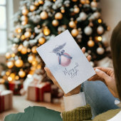 Snowy Merry And Bright Christmas Poem Non Photo シーズンカード