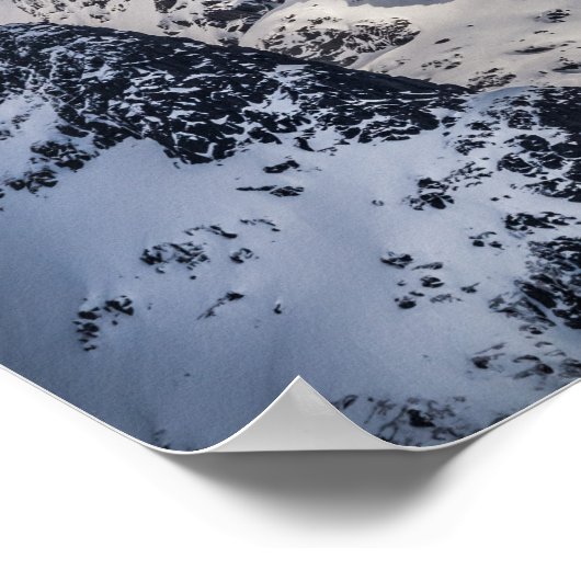 Snowy Mountain Landscape Photo ポスター (角)