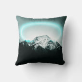 Snowy mountain mysterious blue neon light クッション (裏面)