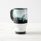 Snowy mountain mysterious blue neon light トラベルマグ (正面左)