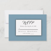 Snowy Mountain Winter Lake Wedding 出欠カード (正面)