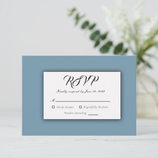 Snowy Mountain Winter Lake Wedding 出欠カード (スタンド正面)