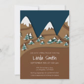 Snowy Mountains and Valley Winter Baby Shower 招待状 (正面)