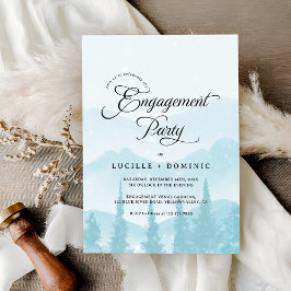 Snowy Mountains Winter Engagement Party 招待状