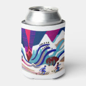 Snowy Mountains with Skiers 缶クーラー (缶正面)
