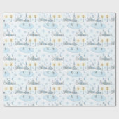 Snowy Night Christmas Town ラッピングペーパー (フラット)